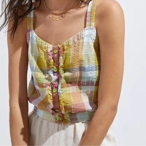 Anthropologie Pilcro Plaid Tank Size 14